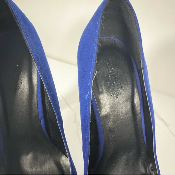 CHARLOTTE RUSSE Blue Platform Pump Women’s Microfiber Heels Size 8 - Picture 11 of 14